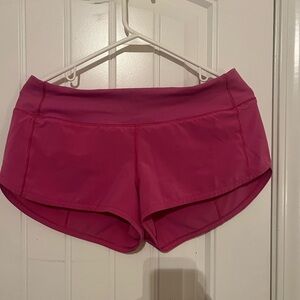 Lululemon Athletica Pink Athletic Shorts with Curved Hem